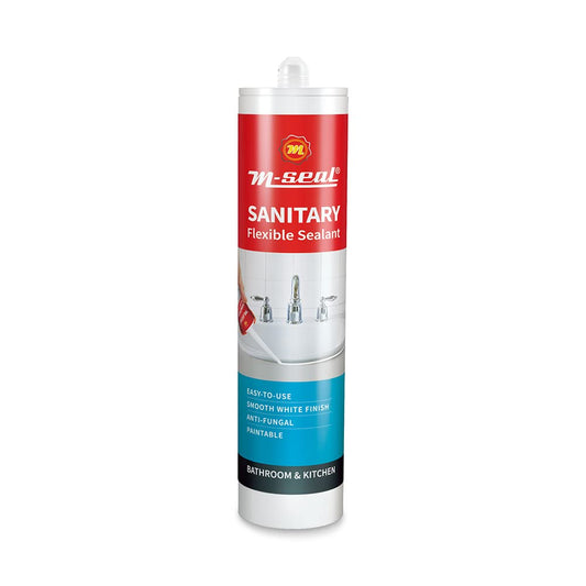 Pidilite M-Seal Sanitary Flexible Sealant - Suitable for Bathroom & Kitchen 420 Gram, Antifungal, Paintable Sealant For Smooth Finish in Sinks, Wash Basin, Toilets, Shower
