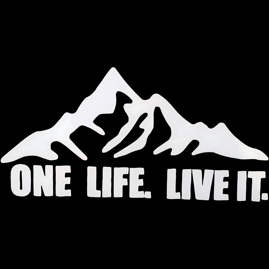 Akshar Arts Bhuwana Pack of 2 Mountain Adventure ONE Live. Live IT Car Self-Adhesive Exterior Sticker Decal for Cars Window| Hood Bumper (15cm X 30cm)