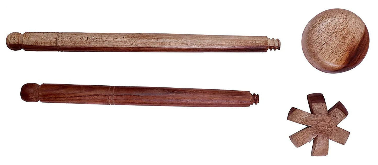 Udaipur Handicrafts Wooden Hand Masher & Hand Mixer for Kitchen Tools Dal/Lassi Ghotni (Pack of 2)