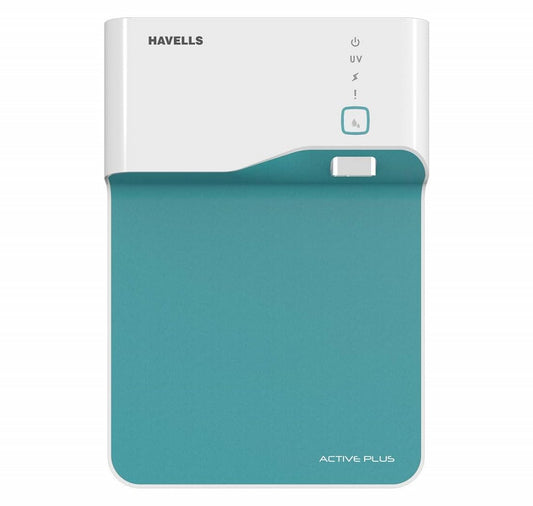 Havells Active Plus Water Purifier (White&Blue), UV Purification technology, Smart Alerts with Auto –energy Saver, 4 Stage Purification, Suitable for TDS <300 ppm , Suitable for Municipal Water