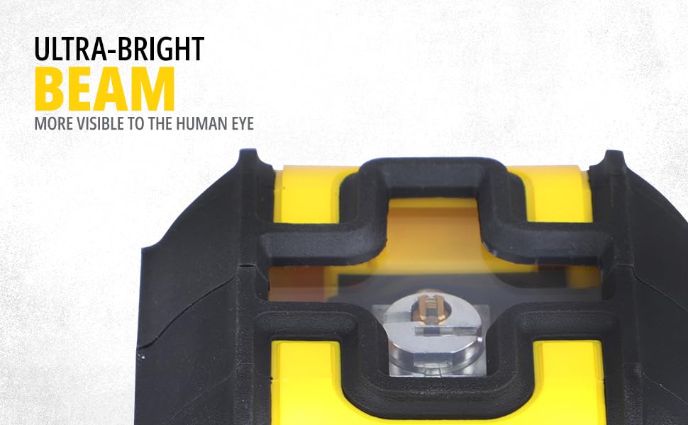 STANLEY STHT77499-1 CUBIX® Green Beam Cross Line Laser Level with 2*AA Batteries, 1 Year Warranty, YELLOW & BLACK
