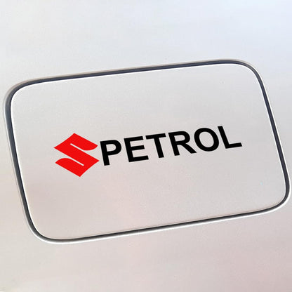 Akshar Arts Bhuwana Petrol Car Sticker for Car Petrol Fuel Tank Lid Styling, Reflective and Waterproof Sticker, Easy to Stick Vinyl Sticker (size12.5cmx2.8cm)(Style 1, red and Black)-Self-Adhesive