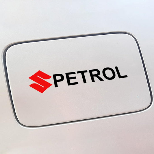Akshar Arts Bhuwana Petrol Car Sticker for Car Petrol Fuel Tank Lid Styling, Reflective and Waterproof Sticker, Easy to Stick Vinyl Sticker (size12.5cmx2.8cm)(Style 1, red and Black)-Self-Adhesive
