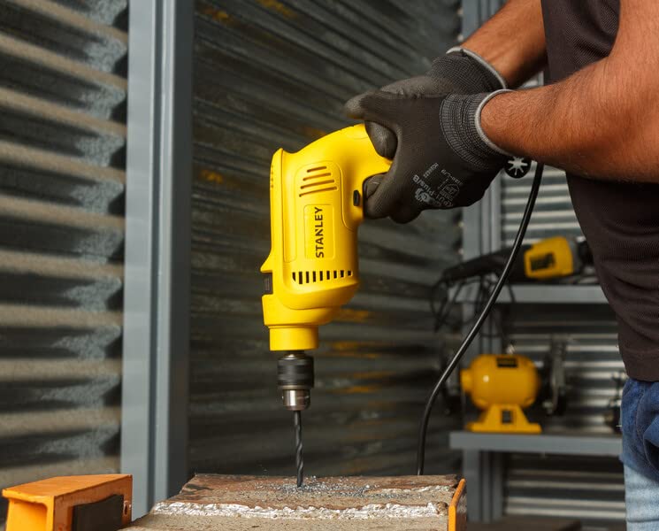 STANLEY SDH550KP-IN 550W 10mm CORDED HAMMER DRILL MACHINE & HAND TOOL KIT for Home, DIY & Professional Use (120-PIECES) - INCLUDES Hammer Drill,Plier,Hammer,Measuring Tape & Drill Bits,1Year Warranty