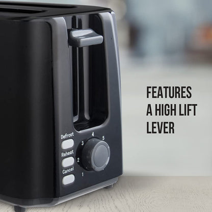 Havells Crisp Plus Pop-Up Toaster | 2 Slices | 750 Watts | 7 Heat Settings | Reheat,Defrost & Cancel Functions | Auto Bread Centering | Cool Touch | Crumb Tray for Easy Cleaning | 2Yr Warranty | Black