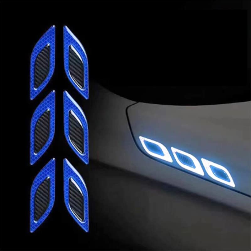 Akshar Arts Bhuwana 3D Strong Reflective Stripe Stickers for Car Fender Hood Bumper High-Intensity Night Visibility Reflective Decal Safety Warning Universal Anti-Scratch Reflective Stickers for Car (Blue)