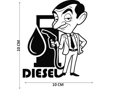 Akshar Arts Bhuwana Car Sticker Vinyl Stickers Diesel Sticker for Car Exterior Waterproof Scratch Proof, Weather Resistant Decals Black White Cute Cartoon Jerry (Mr Bean Decal - Car..)
