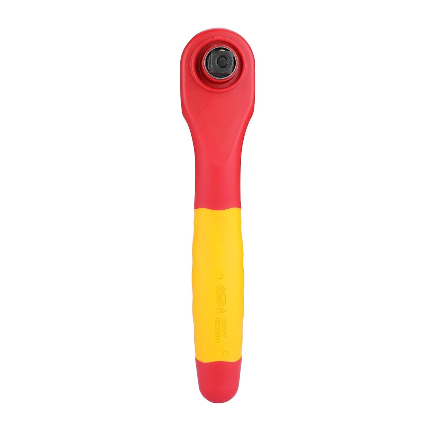 Stanley STMT77828-23B 1/2" VDE Insulated Ratchet 250mm, Ideal For Repair Of Electric Vehicles, Red and Yellow