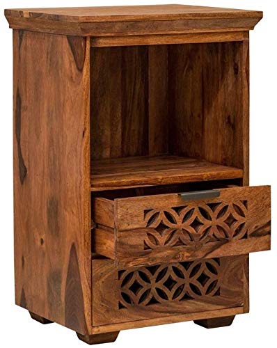 Udaipur Handicrafts Wood Bed Side Table