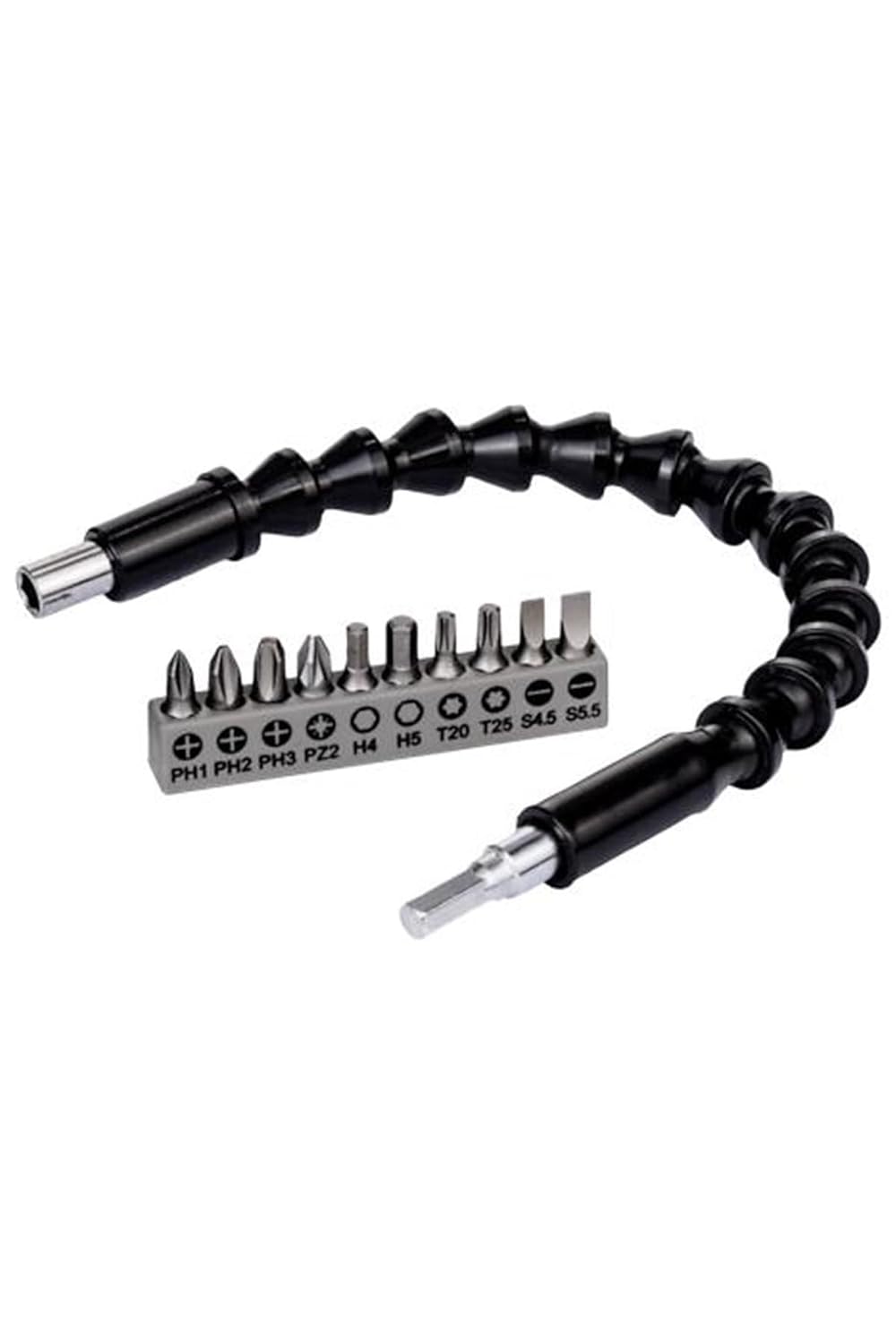 Bosch Professional 11-piece screwdriver bit set with plastic flexible extension (300mm)