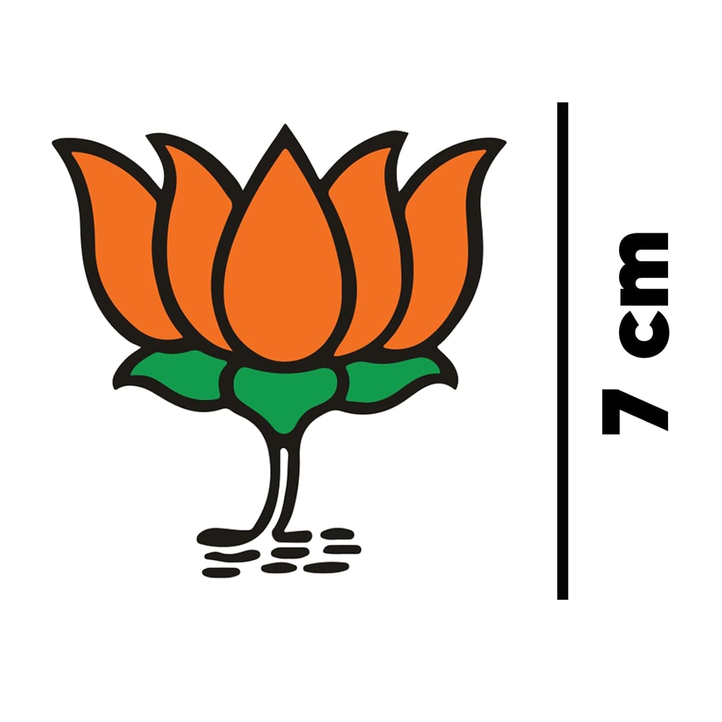 Akshar Arts Bhuwana BJP Party Logo Sticker & Decal for Car & Bike (Orange, Green, 7 cm x 6 cm) - Durable Vinyl, Easy Application (Pack of 3)