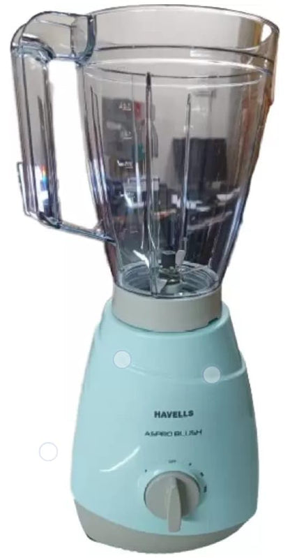 Havells Aspro Plus 400W 2 Jar Mixer Grinder, High Speed 21000 RPM Motor, 304 SS Blades, 5 Years Motor Warranty With Overload Protector, 1.5 Ltr Bigger Size Blending Jar, Blue, Transparent