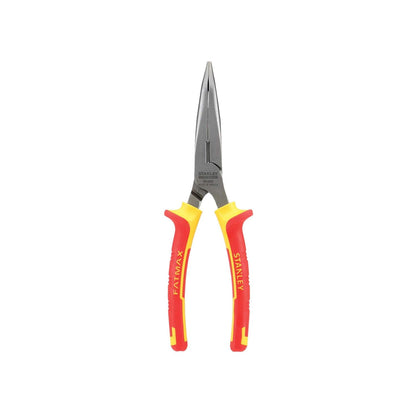 STANLEY FATMAX® 0-84-008 VDE Bent Nose Pliers, 200mm (8"), Ideal For Repair Of Electric Vehicles, Gripping & Manoeuvring Objects, Red and Yellow