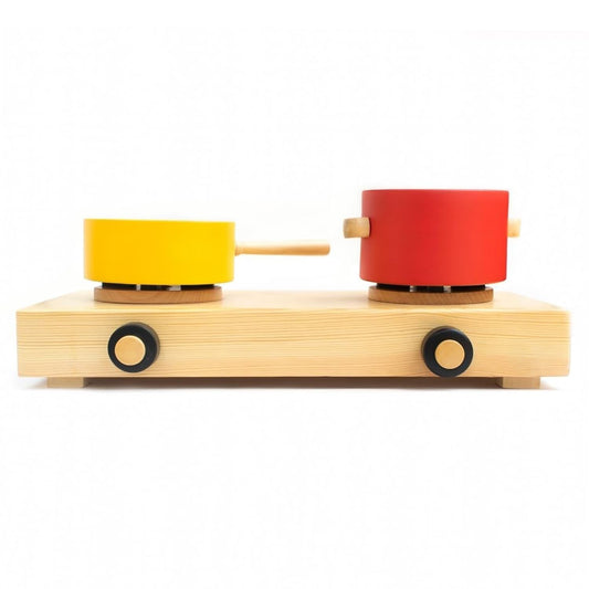 Udaipur Handicrafts Wooden Mini Cookware Set | Gifts for Kids Ages 3-6 Years Old | Kitchen Set for Girls & Boys | Encourages Imaginative Pretend Play and Creative Storytelling