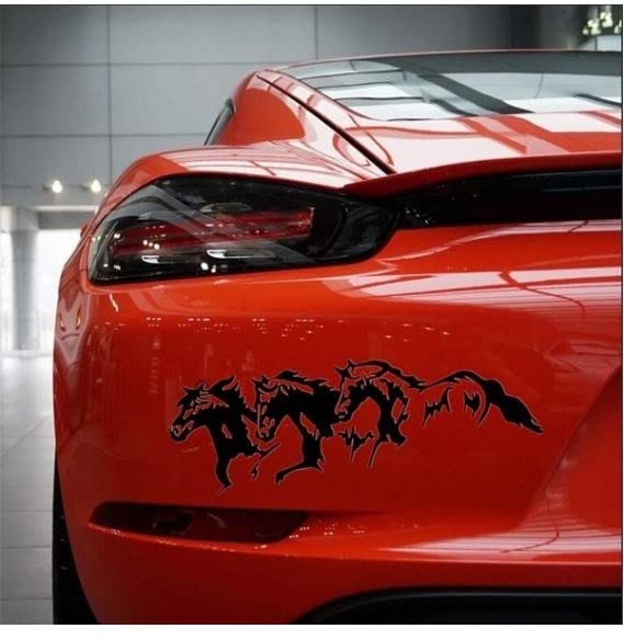 Akshar Arts Bhuwana Running Horses Vinyl Decal Car Self-Adhesive Sticker