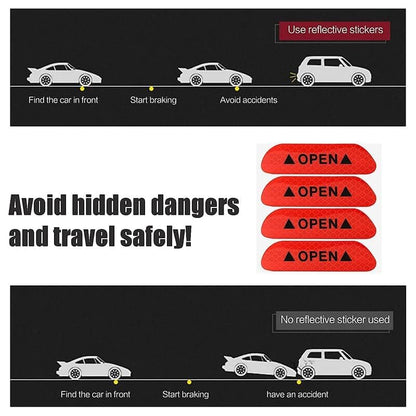 Akshar Arts BhuwanaCar Door Reflective Open Warning Safety Sticker(Red),Plastic,Self-Adhesive,9.5x2.5x0.2cms