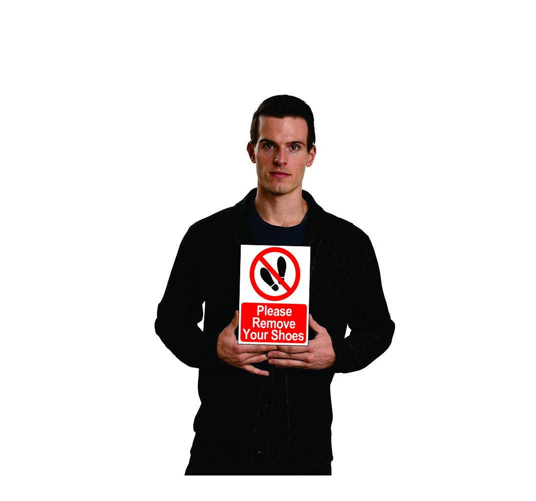 Akshar Arts Bhuwana SIGN35-M-1-2x Please Remove Your Shoes Sign Board