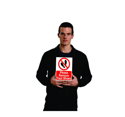 Akshar Arts Bhuwana SIGN35-M-1-2x Please Remove Your Shoes Sign Board