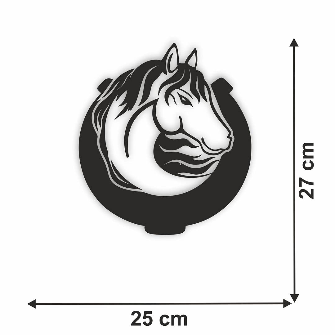 Akshar Arts Bhuwana Black Horse Nice & Trendy Look Exterior Car Sticker Self-Adhesive, Waterproof Decal Vinyl for All Car Sticker (2Pcs) Size (27cm X 25cm)_C24