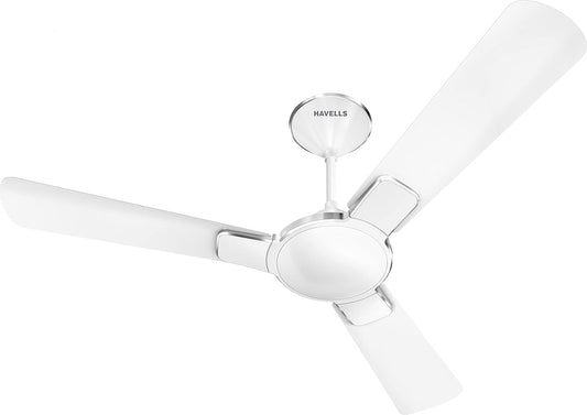 Havells Enticer Premium Design 900 mm Ceiling Fan|High Air Delivery|Hi Speed|Wider Blades| 100% Copper Winding Motor|Metallic Finish for Living & Bedroom Interiors|Dust Resistant (Pearl White Chrome)