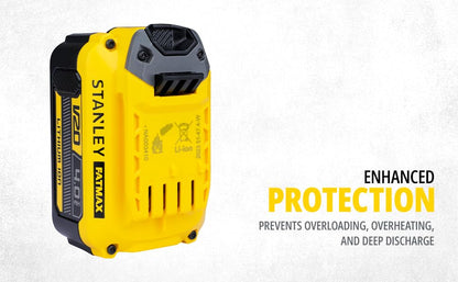 STANLEY SB204-B1 4.0Ah Battery, Compatible with All STANLEY v20 Products
