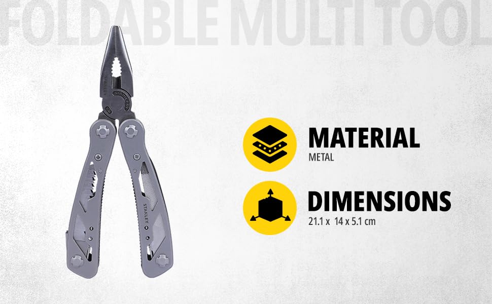 STANLEY 1-84-519 12-in-1 Multi Tool-Ideal Tool for Home, Car, Bikes, Camping, Outdoor Activity
