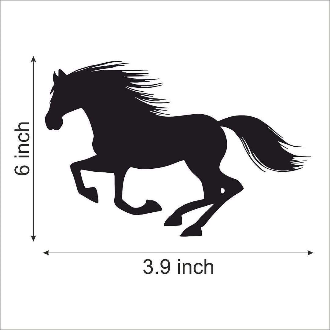 Akshar Arts Bhuwana Pack of 2 Horse Vinyl Self-Adhesive Waterproof Exterior Car Sticker for Vehicle Surface Black (3.9inchX6inch)_714