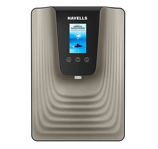 Havells Enticer Alkaline 100% RO & UV Purified Alkaline with 6.5 L Tank Capacity & 7 stages Water Prurifier (Black & Grey), Suitable for Borwell,tanker, municipal water