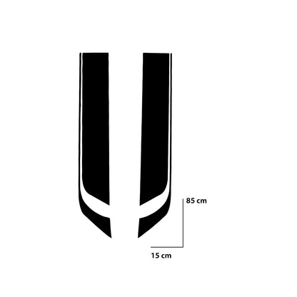 Akshar Arts Bhuwana Car Bonnet Stickers Stripes Suitable for All Cars Exteriors Decorative Vinyl Die Cut Stickers L X H 15 X 85 CMS-Self-Adhesive