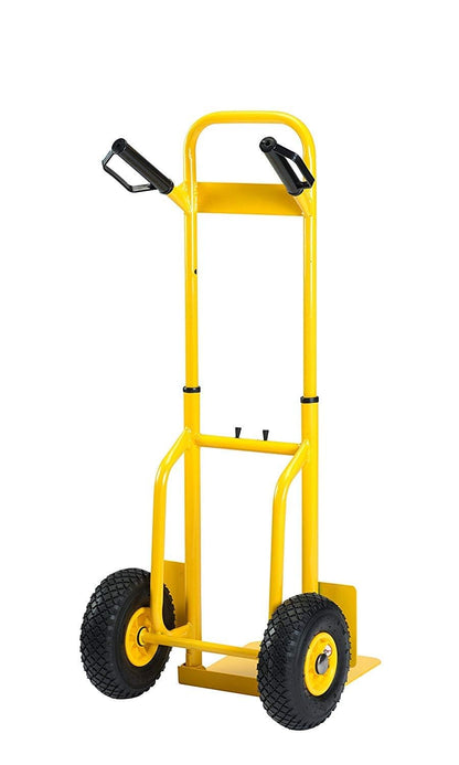 STANLEY SXWT-FT520 Steel Folding Handtruck,120kg Load Capacity,Ergonomic Handle with Knuckle Protection,10" Large Pneumatic Wheels,Foldable Base Plate,Open Dimn: 52x48x113 cm,Folded Dimn: 28x48x80 cm