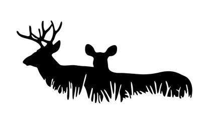Akshar Arts Bhuwana  Animal Deer Car Sticker and Other Vehicle 19 נ9 CM Black