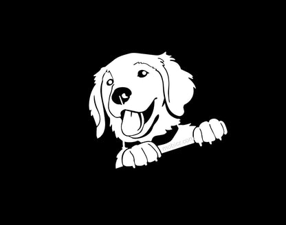 Akshar Arts Bhuwana Car Sticker for Bumper Hood Window Dog Size (19x16cm) _White