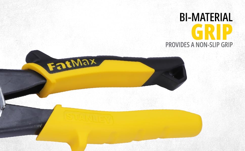 STANLEY 2-14-563 254 mm Aviation Snips Straight Cut Bi-Metal Ideal for Home, DIY & Industrial Use, 1 Year Warranty, YELLOW & BLACK0