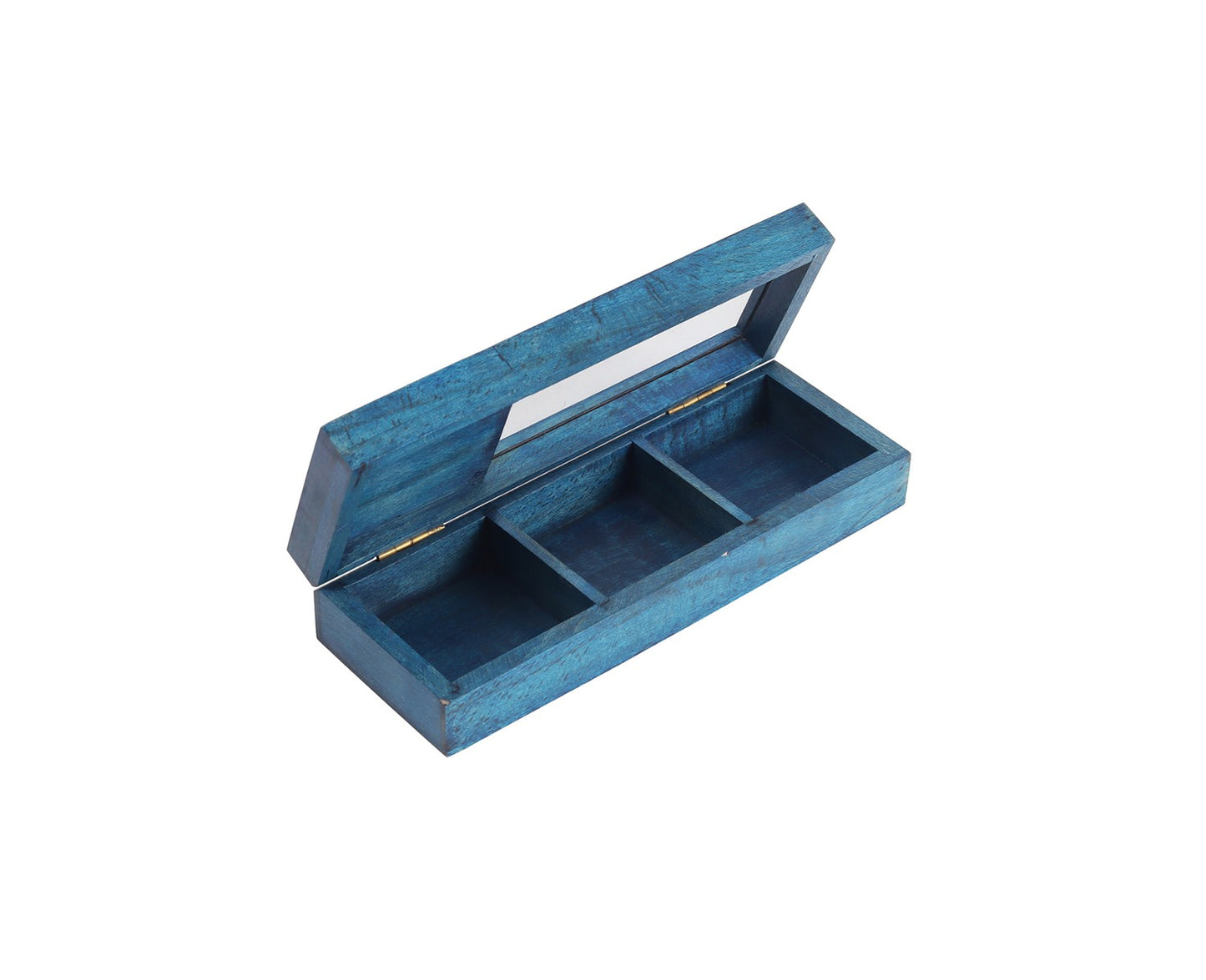 Udaipur Handicrafts Hand-made Distress Blue Wooden Multipurpose Box