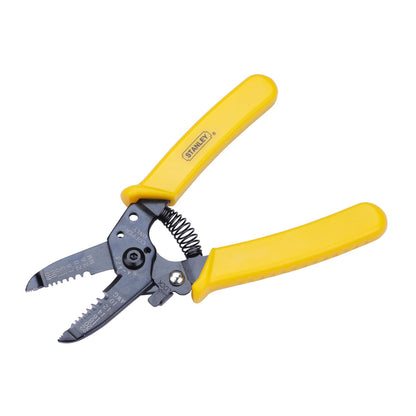 STANLEY 84-475-22 6" 150 mm Wire Stripper Ideal for Cutting, Stripping Speaker Wires & Appliance Cords for Home, DIY & Professional Use, YELLOW & BLACK