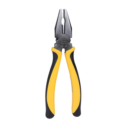 STANLEY 70-482 8'' Sturdy Steel Combination Plier Double Color Sleeve, Anti-Rust, Black Phosphate Finish, Material: C45, Full Body Hardened, Used for Gripping, Twisting, Bending and Wire Cutting