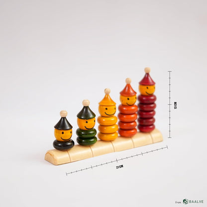 Udaipur HandiCrafts  Premium Channa Patna Wooden Stacking Toy Set – Vibrant Eco-Friendly Educational Play for Toddlers – Safe & Durable
