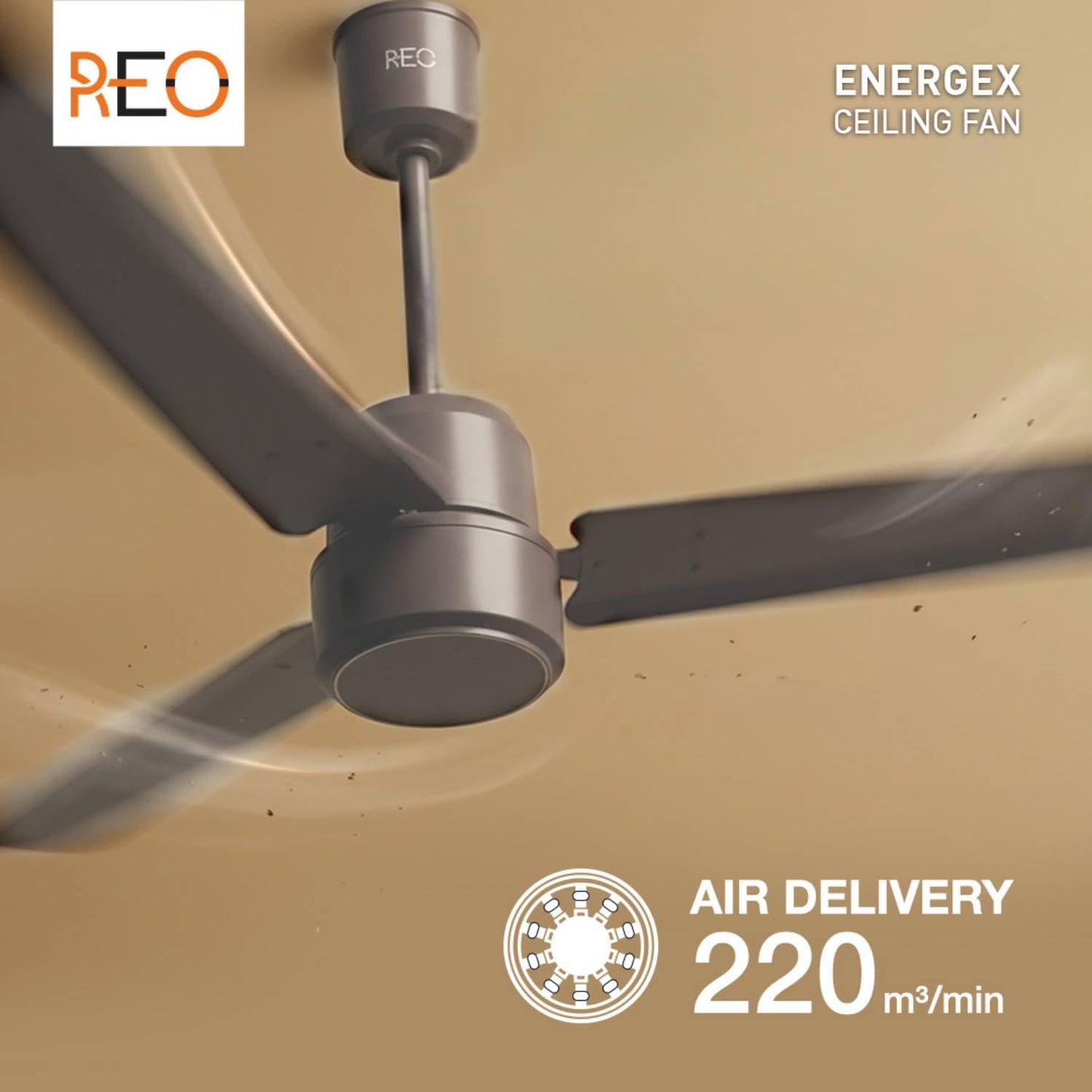 Havells REO Energex BLDC 1200MM Ceiling Fan "Fixed Price Always" | Air Flow: 220 CMM| Speed: 350 RPM| Reverse Rotation Mode| Timer Setting| 2 Year Door Step Warranty By Manufacturer (Stone Grey)