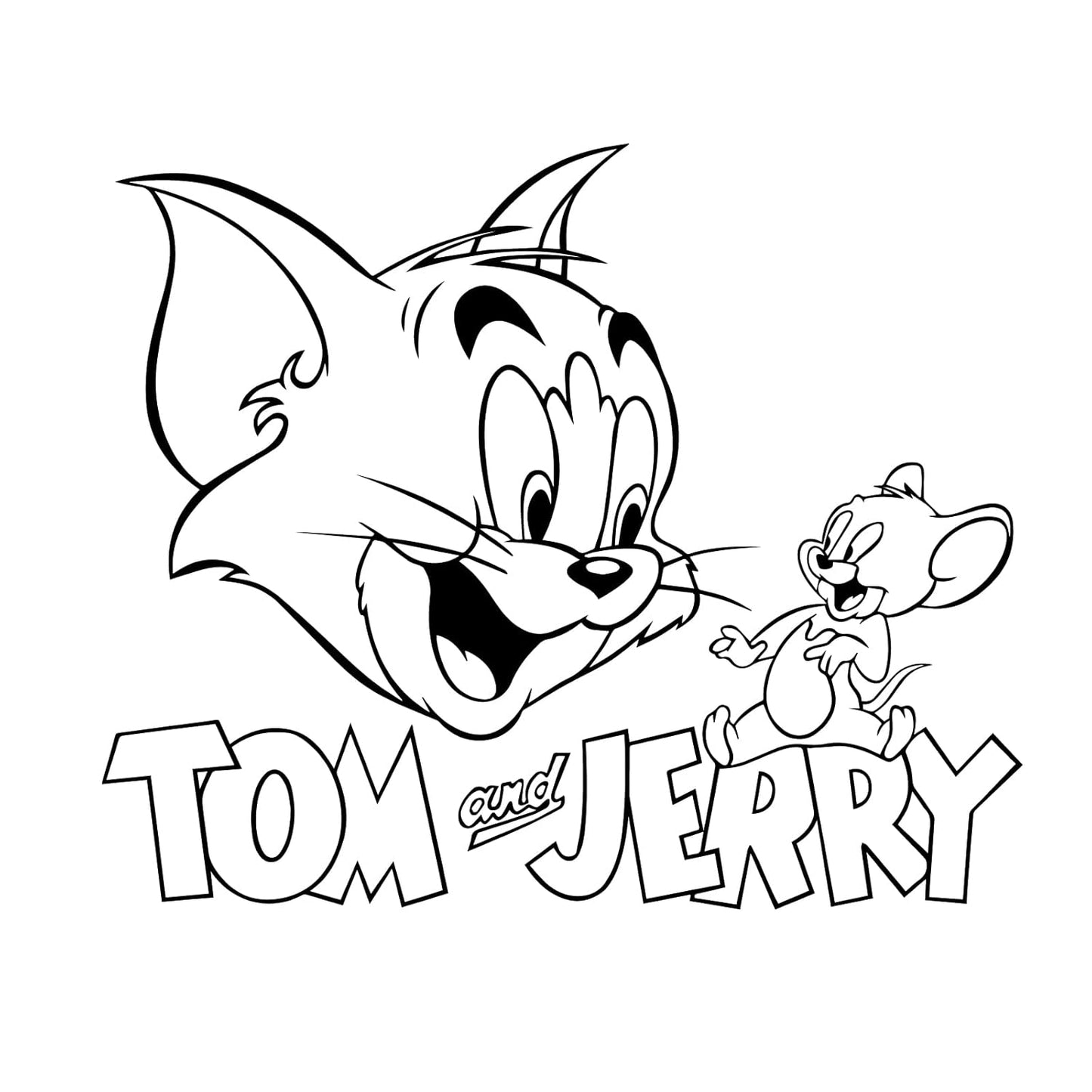 Akshar Arts Bhuwana Decal Sticker Tom and Jerry Waterproof 2pcs for All Car Surface Self-Adhesive Vinyl Sticker (4.1x5in) Black