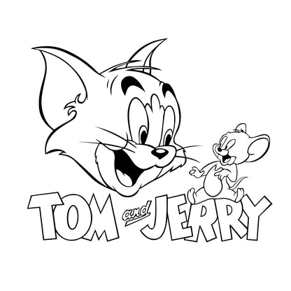 Akshar Arts Bhuwana Decal Sticker Tom and Jerry Waterproof 2pcs for All Car Surface Self-Adhesive Vinyl Sticker (4.1x5in) Black