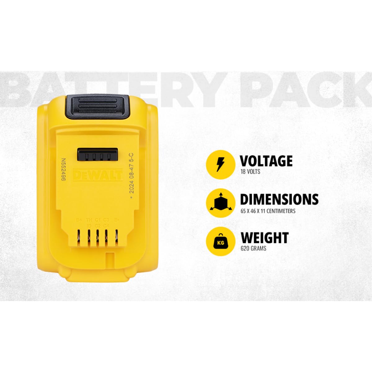 DEWALT DCB184-B1 5Ah Li-Ion Battery Pack