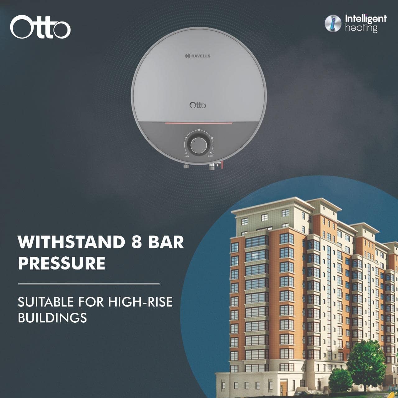 Havells Otto 25 Litre Storage Water Heater(Geyser)| Temp. Sensing LED Indicator| Anti Rust Tank | With Shock Safe Plug| 5 Star|Warranty: 7 Year on Tank| Free Installation & Flexi Pipes (Silver Grey)