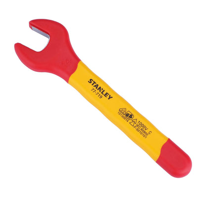 STANLEY STMT77719-23B VDE Insulated Open End Wrench 14mm, Ideal For Repair Of Electric Vehicles, Red and Yellow