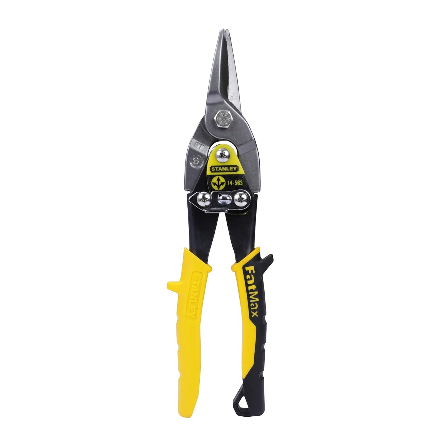 STANLEY 2-14-563 254 mm Aviation Snips Straight Cut Bi-Metal Ideal for Home, DIY & Industrial Use, 1 Year Warranty, YELLOW & BLACK0