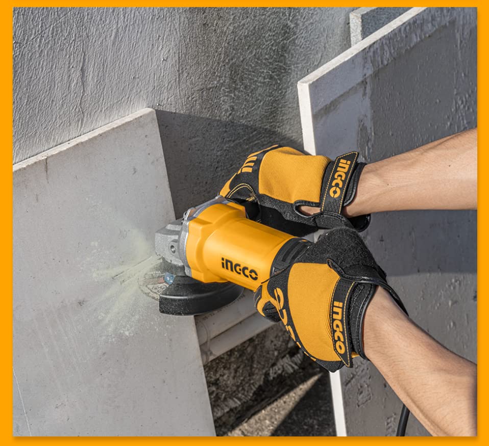 INGCO Angle Grinder, 100mm | 900W | 11000 RPM Power Grinder, Electric Metal Grinder with 1pcs Auxiliary Handle