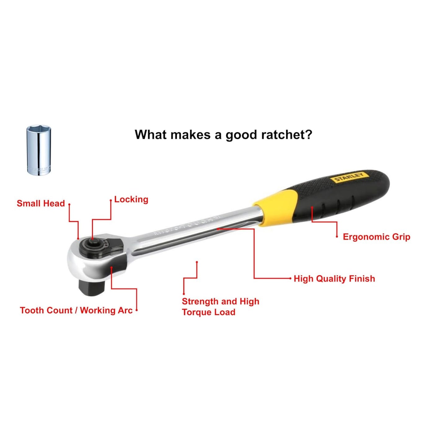 STANLEY 1-87-720 1/2-inch Flip Drive Ratchet