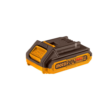 Ingco 20V Battery Pack, 2.0Ah Lithium-Ion Battery, Compatible With 20V Power Tools, LED Battery Power Indicator, Charger Not Included,Multicolour