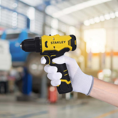 STANLEY SCD10D1-IN Brushed Cordless Drill Driver-Professional Grade, 12V, 1500 RPM, 30 Nm, 10 mm Chuck, 1.3 kg, 1x2Ah Battery & 1.5A SC101 Charger, Battery Charge Status LED Indicator, 1 Year Warranty