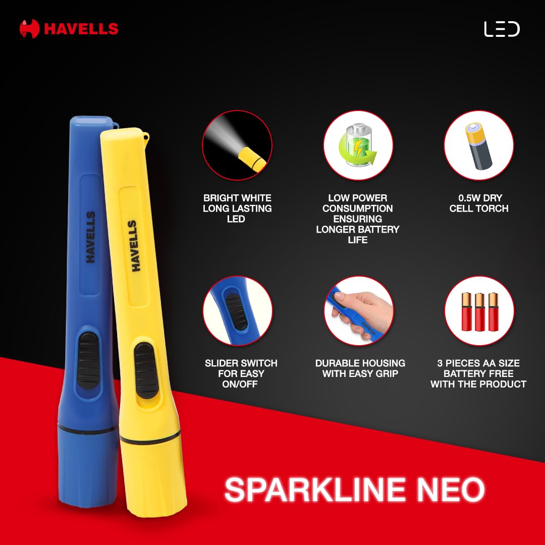 HAVELLS SPARKLINE NEO 0.5W Dry Cell Torch