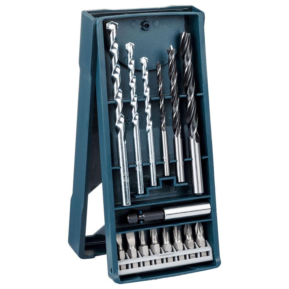 Bosch Professional 15 pc Mini X Line with Masonry bits, wood drill bits and screwdriver bits